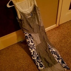 blue denim and white tank dress size large